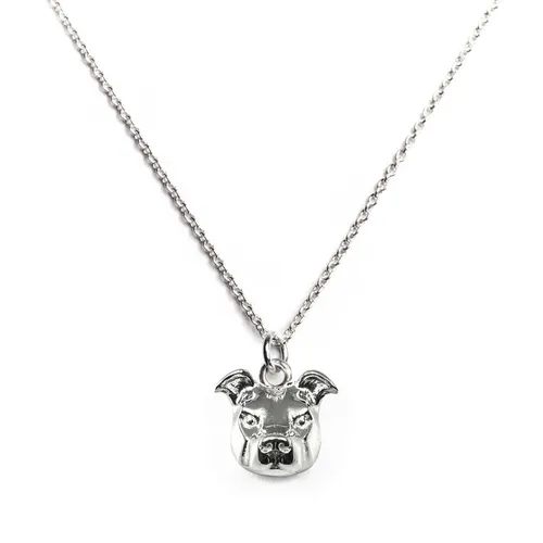 Dog Fever Sterling Silver American Staffordshire / Pitbull Muzzle Necklace