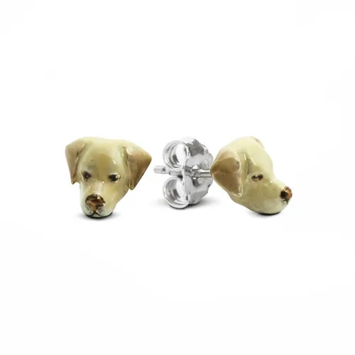 Dog Fever Sterling Silver Enamelled Labrador Retriever Muzzle Earrings