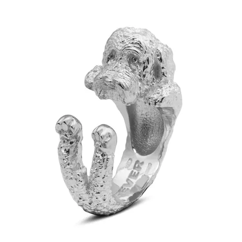 Dog Fever Sterling Silver Labradoodle Hug Ring - XS Silver