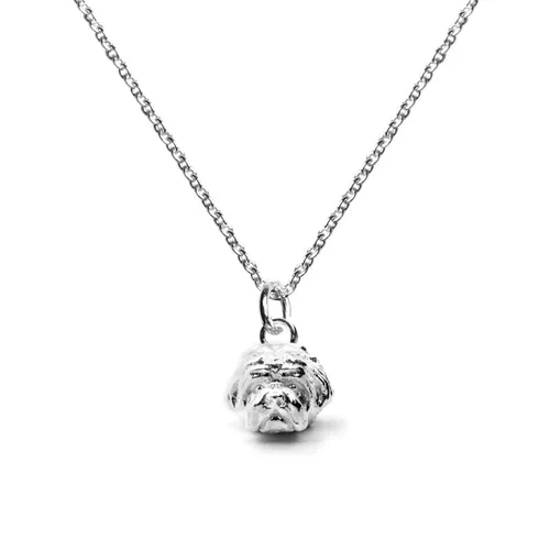 Dog Fever Sterling Silver Maltese Muzzle Necklace