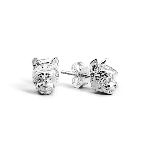 Dog Fever Sterling Silver Yorkshire Muzzle Earrings