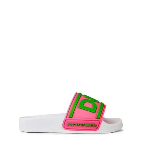 DOLCE AND GABBANA 3d Logo Flat Slides Junior Boys - Pink