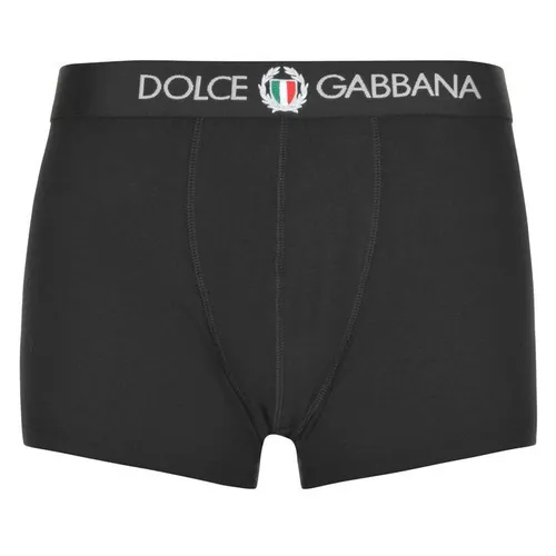 Dolce and Gabbana Crest Logo Boxer Shorts - Black