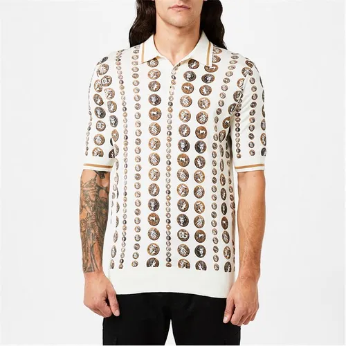 Dolce and Gabbana Dg Coin Knit Polo Sn34 - Beige