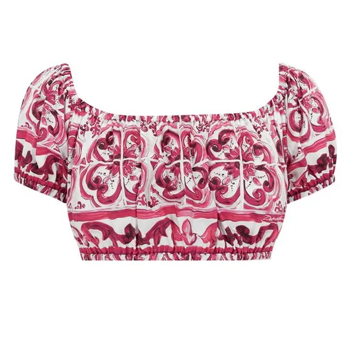 Dolce and Gabbana Dg Crop Top Ld34 - Red