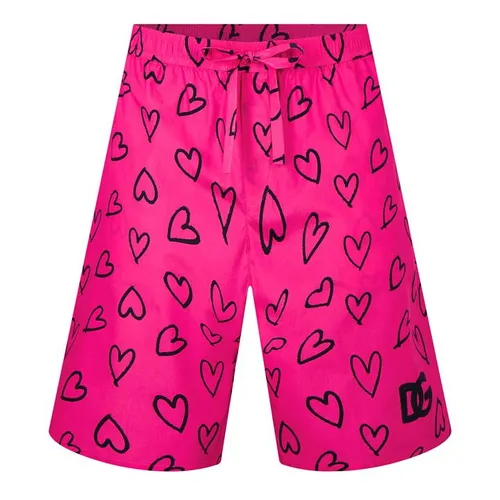 Dolce and Gabbana Dg Heart Poplin Shorts - Pink
