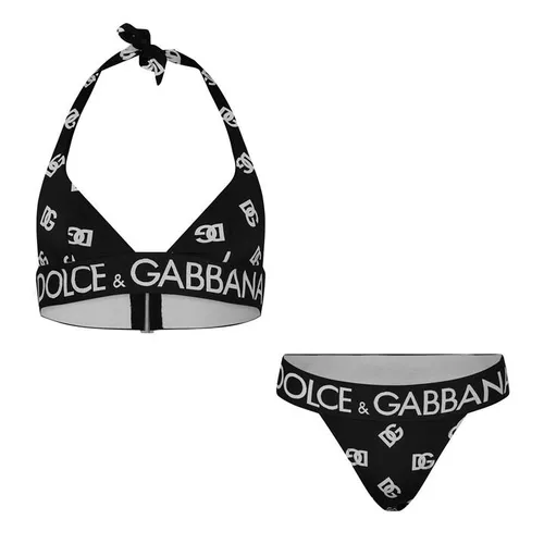 Dolce and Gabbana Dg Logo Bikini Ld05 - Black