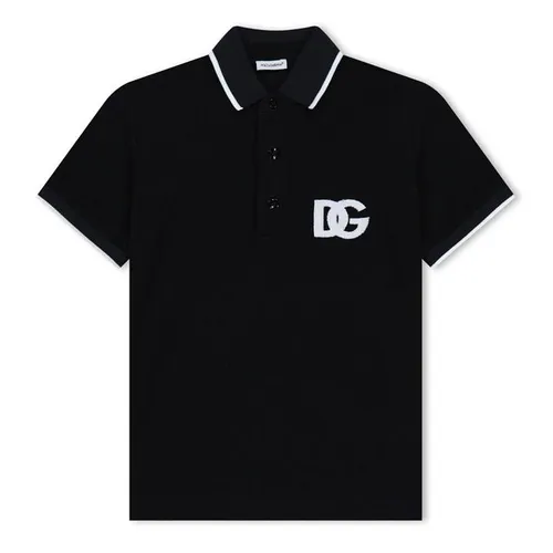 Dolce and Gabbana Dg Logo Polo Jn34 - Black