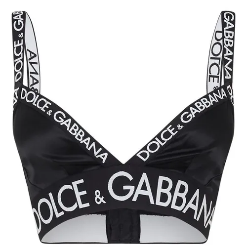 Dolce and Gabbana Dg Satin Tape Bra Ld05 - Black