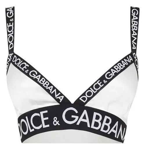 Dolce and Gabbana Dg Satin Tape Bra Ld05 - White