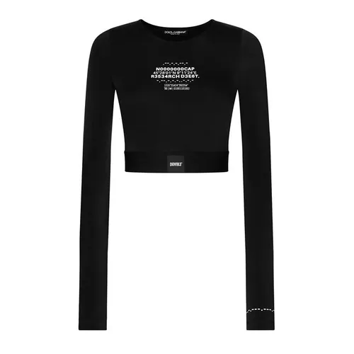 DOLCE AND GABBANA Dg Vib3 Long-Sleeved Stretch Jersey Top - Black