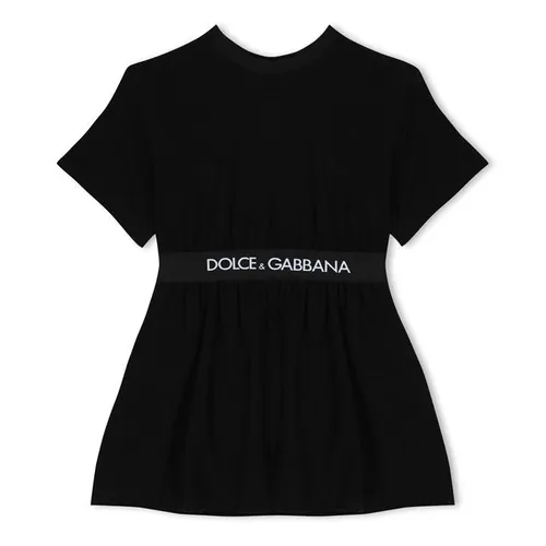 Dolce and Gabbana Girls Logo T-Shirt Dress - Black