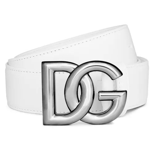 Dolce and Gabbana Interlock Belt - White