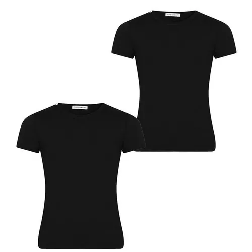 DOLCE AND GABBANA Junior Unisex Two Pack Crew T Shirts - Black