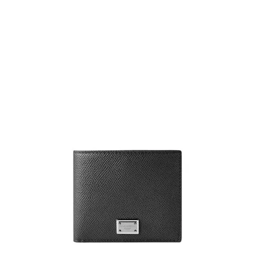 Dolce and Gabbana Logo Plaque Bi Fold Wallet - Grey