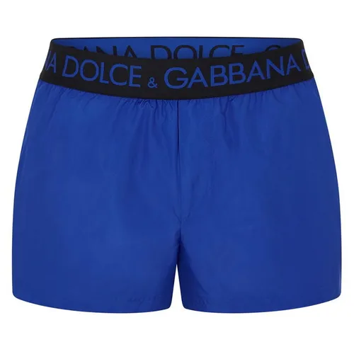 Dolce and Gabbana Logo Swim Shorts - Blue