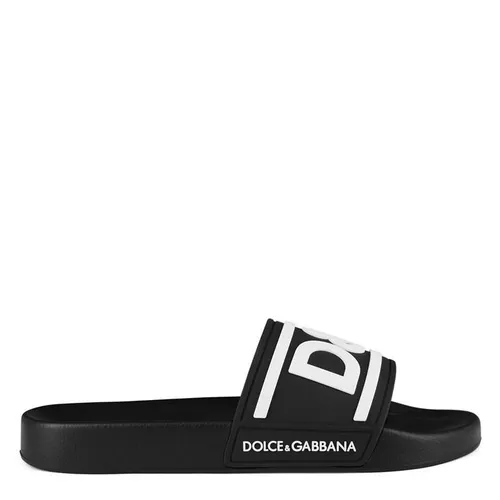 Dolce and Gabbana Monogram Slides - Black