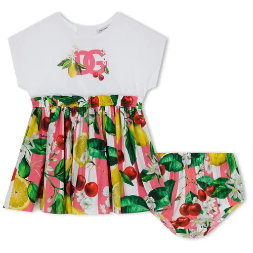 DOLCE AND GABBANA Poplin Dress With Bloomers Baby Girls - Multi