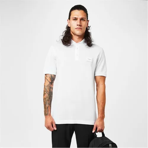 Dolce and Gabbana Rubber Plate Polo Shirt - White