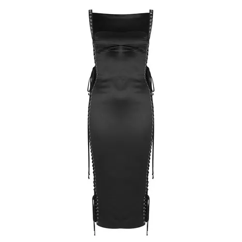 Dolce and Gabbana Satin Corset Dress - Black