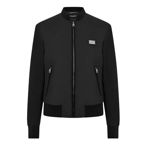 DOLCE AND GABBANA Silver Plate Bomber Jacket - Black