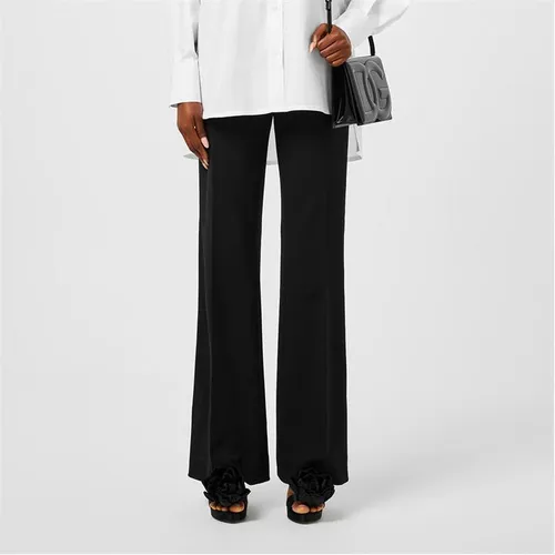 DOLCE AND GABBANA Stretch Jersey Flared Pants - Black