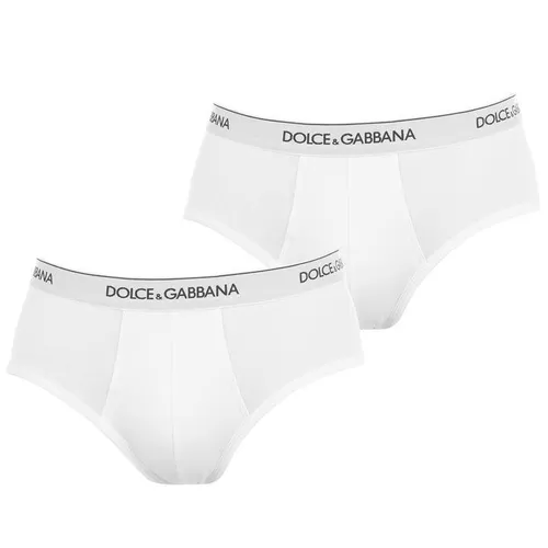 Dolce and Gabbana Two Pack Logo Briefs - White