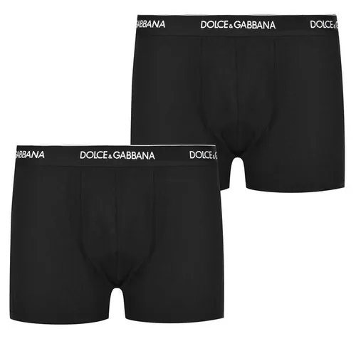 DOLCE AND GABBANA Two Pack Stretch Cotton Boxers - Black