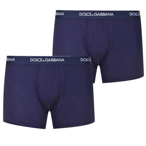 DOLCE AND GABBANA Two Pack Stretch Cotton Boxers - Blue