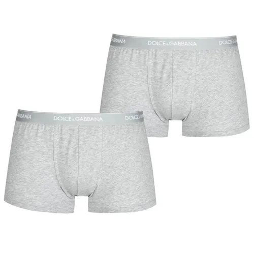 DOLCE AND GABBANA Two Pack Stretch Cotton Boxers - Grey