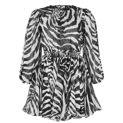 Dolce and Gabbana Zebra Print Mini Dress - Black