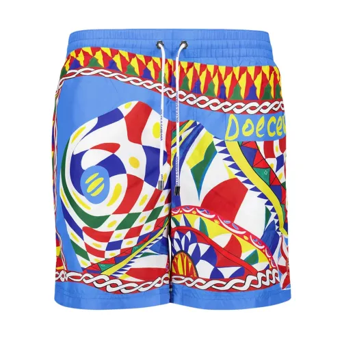 Dolce & Gabbana , Abstract-Print Swim Shorts ,Multicolor male, Sizes: