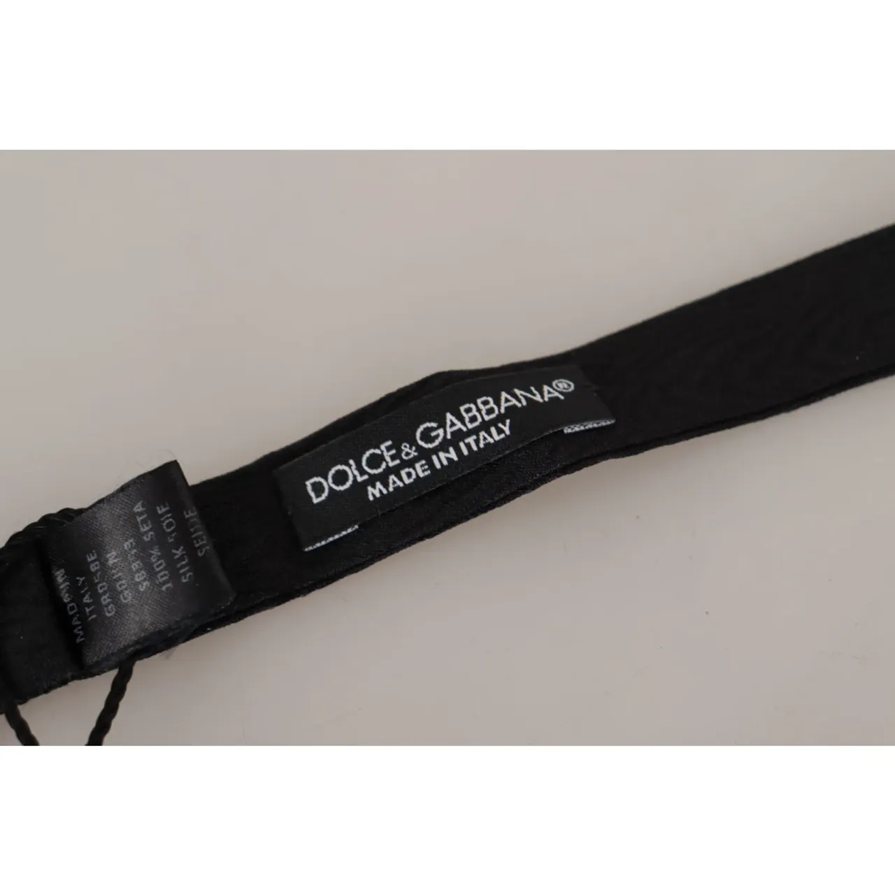 Dolce & Gabbana , Adjustable Silk Neck Papillon Tie ,Black male, Sizes: ONE