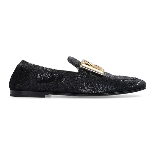Dolce & Gabbana , Ariosto Paillettes Loafers ,Black female, Sizes: