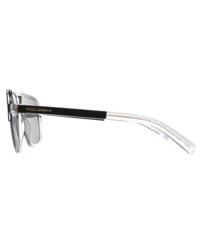 Dolce & Gabbana Aviator Mens Top Black on Crystal Dark Grey DG4354 Sunglasses - One