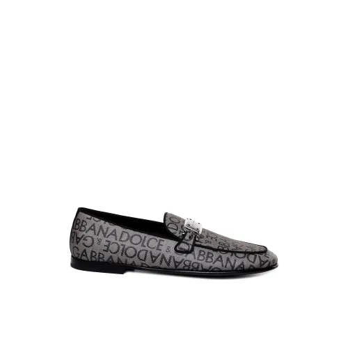 Dolce & Gabbana , Beige Jacquard Flat Shoes ,Beige male, Sizes: