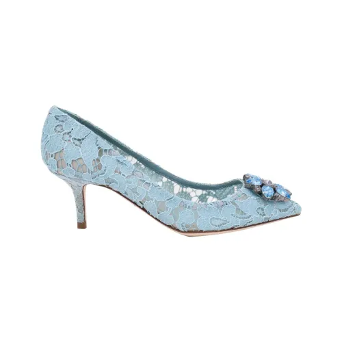 Dolce & Gabbana , Bellucci Taormina Lace Pumps ,Blue female, Sizes: