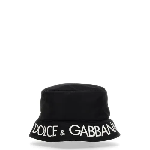 Dolce & Gabbana , Black and White Embroidered Logo Hat ,Black unisex, Sizes: