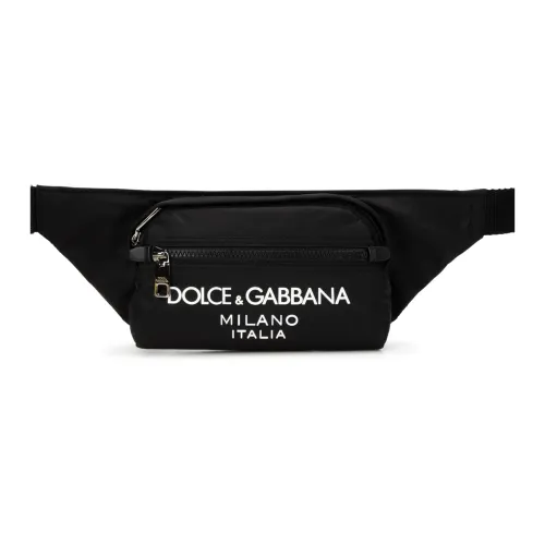 Dolce & Gabbana , Black Belt Bag with Logo Zipper ,Black male, Sizes: ONE SIZE