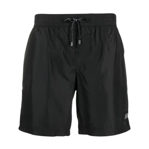 Dolce & Gabbana , Black Boxer Swim Shorts ,Black male, Sizes: