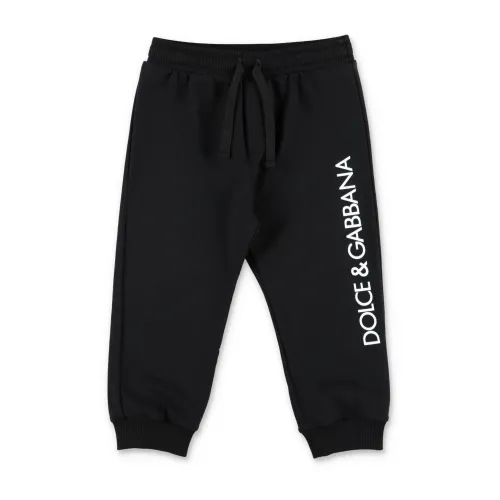 Dolce & Gabbana , Black Cotton Baby Boy Sweatpants ,Black unisex, Sizes: