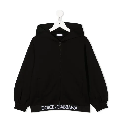 Dolce & Gabbana , Black Cotton Sweater for Boys ,Black male, Sizes: