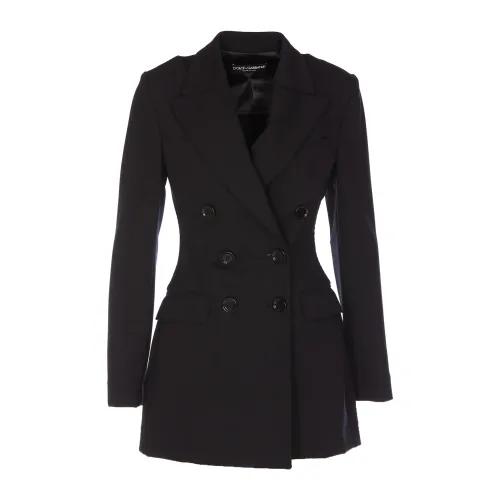 Dolce & Gabbana , Black Double-Breasted Jacket for Women ,Black female, Sizes: