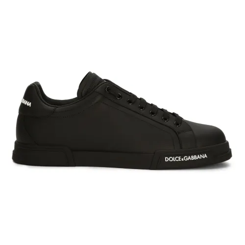 Dolce & Gabbana , Black Flat Shoes Stylish Design ,Black male, Sizes:
