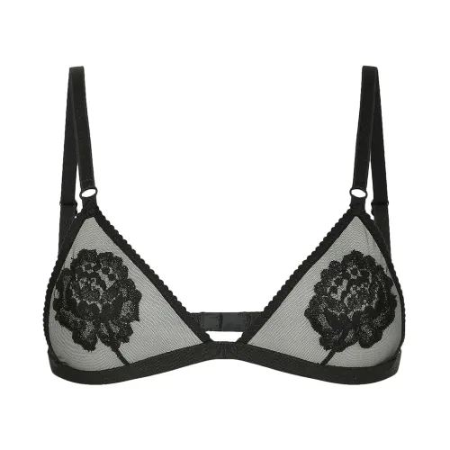 Dolce & Gabbana , Black Floral Embroidered Underwear ,Black female, Sizes: