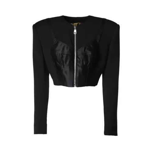 Dolce & Gabbana , Black Jackets with Round Neckline ,Black female, Sizes: