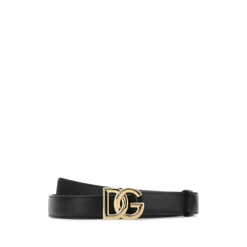 Dolce & Gabbana , Black Leather Belt ,Black female, Sizes:
