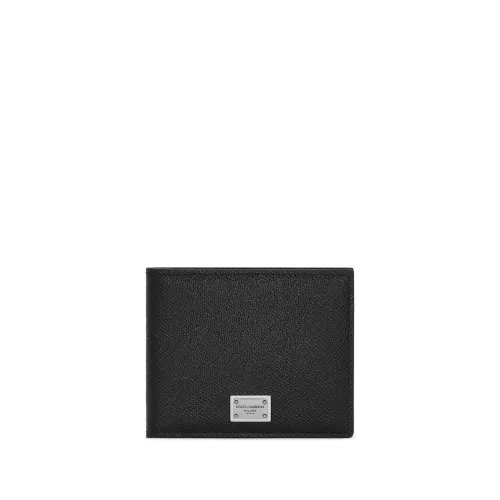 Dolce & Gabbana , Black Leather Billfold Wallet ,Black male, Sizes: ONE SIZE