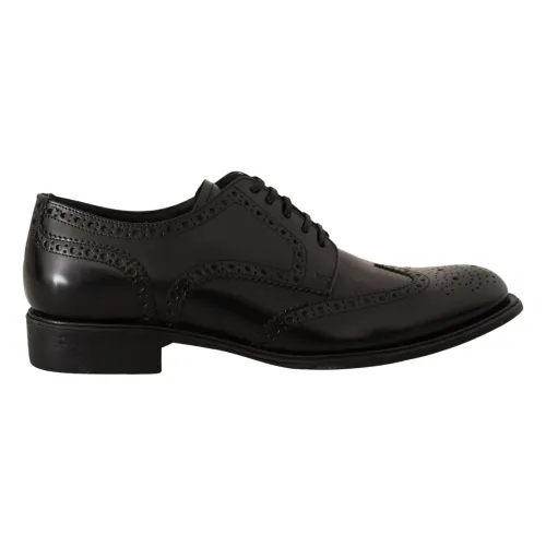 Dolce & Gabbana , Black Leather Oxford Wingtip Formal Shoes ,Black male, Sizes: