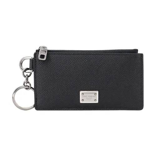 Dolce & Gabbana , Black Leather Wallet with Multiple Compartments ,Black male, Sizes: ONE SIZE